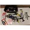 Image 1 : Multiple Hand Tools in Basket: Tape Measures, Hammers, Wrenches, etc