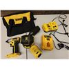 Image 1 : Qty 2 DeWalt Power Tools, Battery, Case & 2 Chargers: DCW210 Palm Sander & DC825 Impact Driver