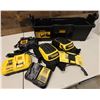 Image 1 : Qty 3 DeWalt Chargers, Kneepads & Tote + Power Tool Case