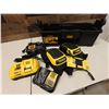 Image 2 : Qty 3 DeWalt Chargers, Kneepads & Tote + Power Tool Case