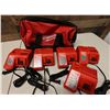 Image 1 : Qty 5 Milwaukee Chargers & Carry Case