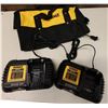 Image 1 : Qty 2 DeWalt Chargers & Carry Case