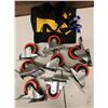 Image 1 : Qty 8 Everbilt Caster Wheels & DeWalt Carry Case