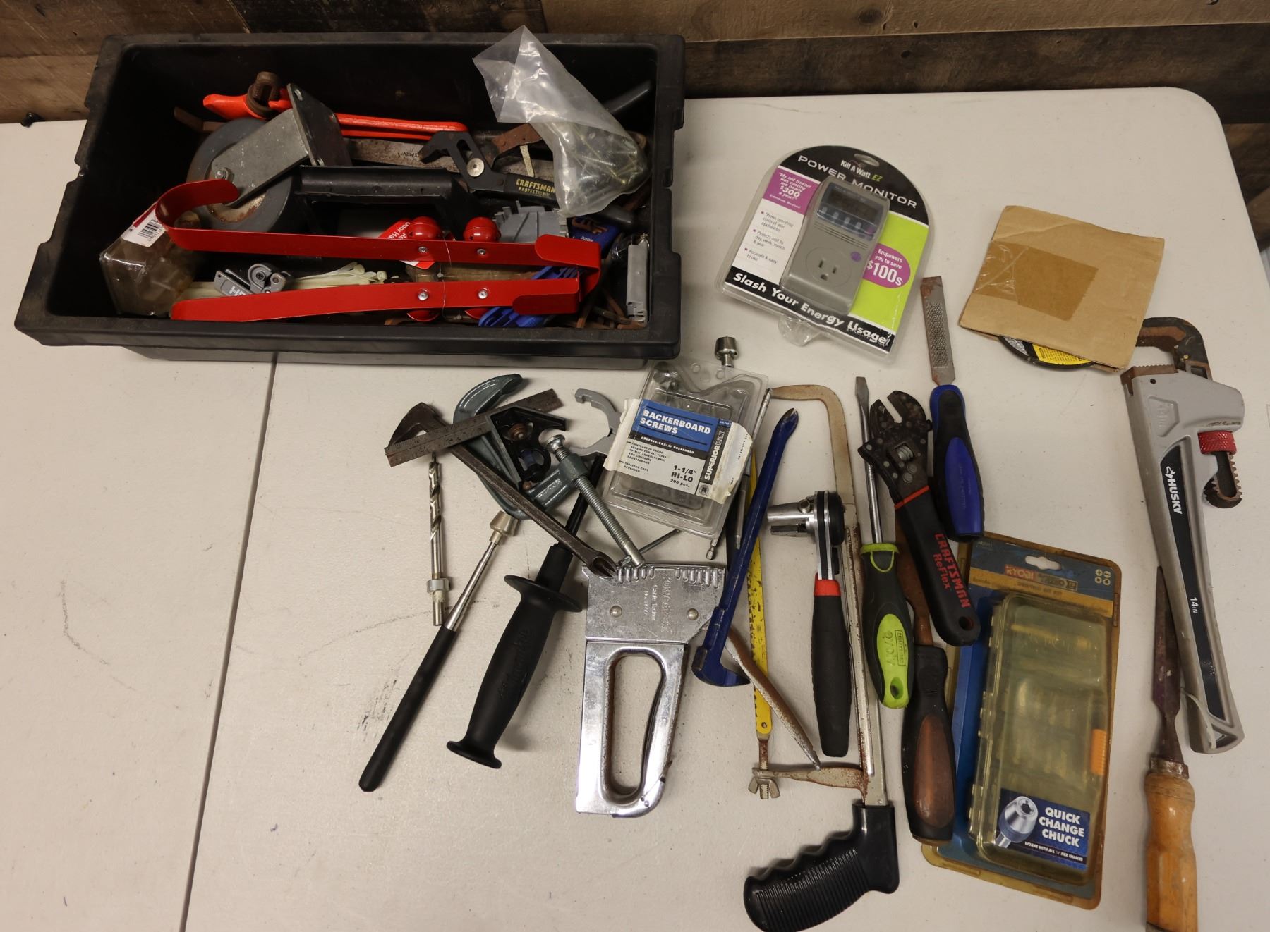 Multiple Hand Tools Multiple Hand Tools in Tray: Stapler, Quick Change Chuck, Wrenches ...