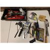 Image 1 : Multiple Hand Tools in Tray: Stapler, Quick Change Chuck, Wrenches, Power Monitor, etc