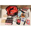 Image 1 : Multiple Hand Tools in Husky Bag: Ratchet Tie-Downs, Hex Key Set, High Torque Impact Wrench Boot, et