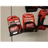 Image 2 : Multiple Milwaukee Tools in Case:  Tape Measures, Chargers, Worklight, Saw Blades, Battery, etc