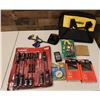 Image 1 : Multiple Hand Tools in DeWalt Case: Screwdriver Set, Water Pressure Test Gauge, Bits, etc