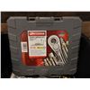 Image 8 : Multiple Hand Tools in Hard Case: Craftsman Ratchet & Socket Set, Clamp, Stanley Tape Measure, etc