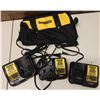 Image 1 : Qty 3 DeWalt Chargers & Carry Case