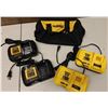 Image 1 : Qty 4 DeWalt Chargers & Carry Case