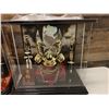 Image 4 : Qty 2 Metal Carving Dream Helmets in Display Cases 17" x 17"H