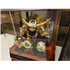 Image 7 : Qty 2 Metal Carving Dream Helmets in Display Cases 17" x 17"H