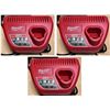 Image 1 : Qty 3 Milwaukee M12 Chargers