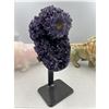 Image 2 : 9 X 4 INCH  HIGH GRADE URUGYAN AMETHYST CLUSTER ON METAL STAND