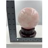 Image 6 : 16 1/2 INCH CIRCUMFERENCE  ROSE QUARTZ SPHERE FROM BRAZIL
