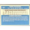Image 2 : 1982 DONRUSS TERRY FRANCONA ROOKIE CARD