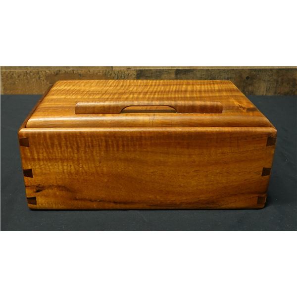 Fine Curly Koa Wood Jewelry Box Signed by Artist Purchased from Martin & MacArthur 12" x 8.5" x 5.5"