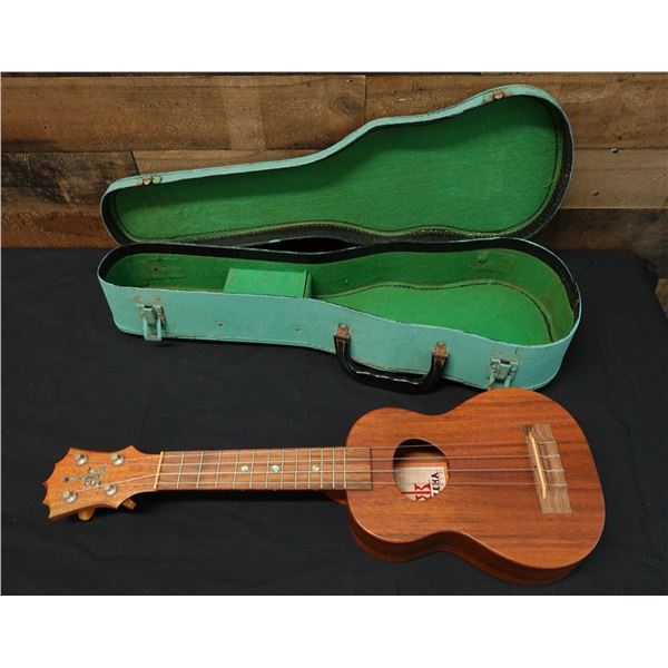 KoAloha Koa Soprano Ukulele 22"L w/ Koi Motif Hard Case