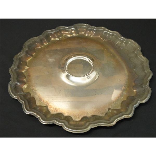 Towle E.P. 4734 Serving Platter w/ Scalloped Edges 15" Dia, 1"H