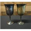 Image 1 : Qty 2 Jolem Silver Plate Footed Goblets 3.5" Dia, 7"H