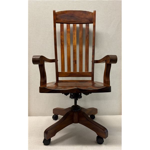 Martin & MacArthur Jim Jones Koa Wood High Back Executive Swing Chair 24" x 18" x 47"H