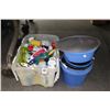 Image 3 : Buckets, Bins w/Asst. Cleansers