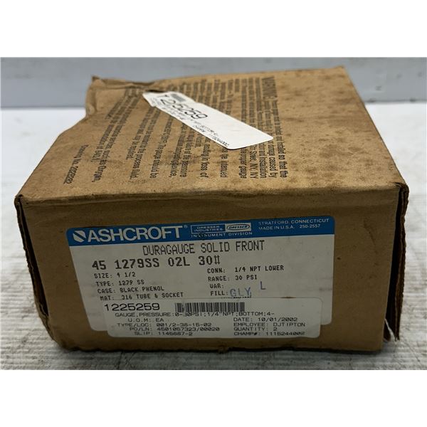 Ashcroft #1279SS Duragauge Solid Front Pressure Gauge