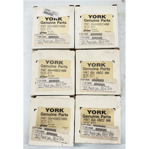 Lot of (6) York #664*48032*000 Compressor Valve Kits