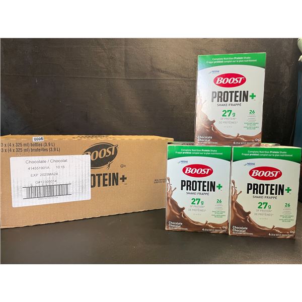 1 Case of Nestle Boost Protein+ Chocolate Meal Replacement Shakes; 3 x (4 x 325ml) Bottles