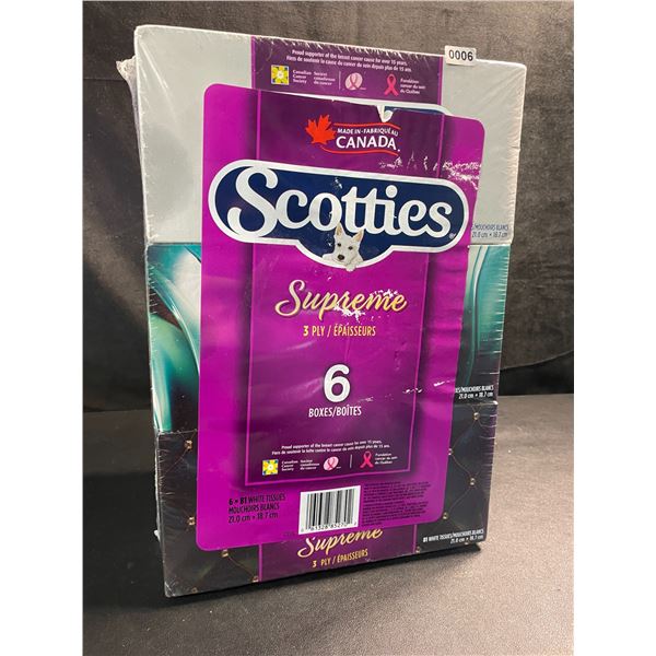 6-Pack of Scotties Tissue Boxes - 3Ply - (6 x 81 White Tissues) - New