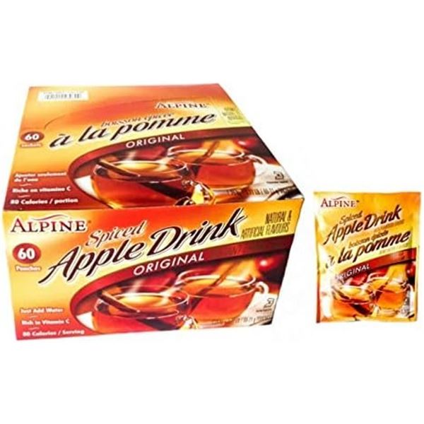 1 Case of Alpine Spiced Apple Cider Original Drink Mix - 60 Pouches - BB: 04/26/2027