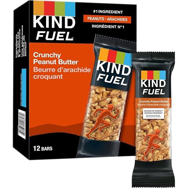 1 Box of KIND Fuel Crunchy Peanut Butter Bars - 12 x 50g Bars - BB: 2026 JA 03