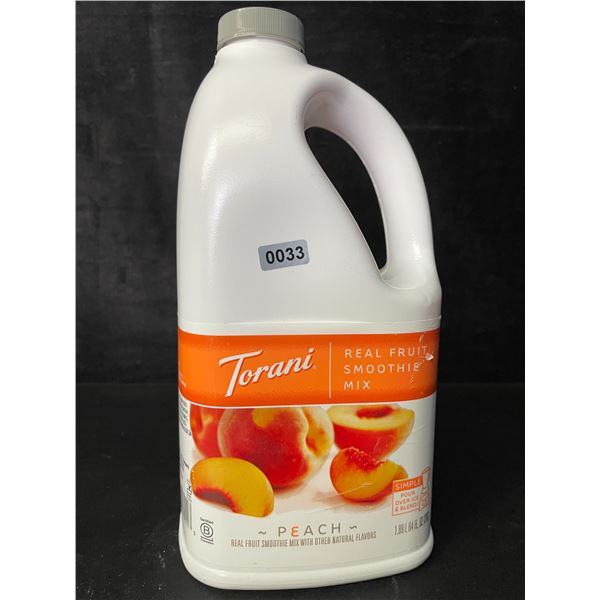 1 Jug of Torani Peach Real Fruit Smoothie Mix - 1.89L - BB: JUN 13/2025