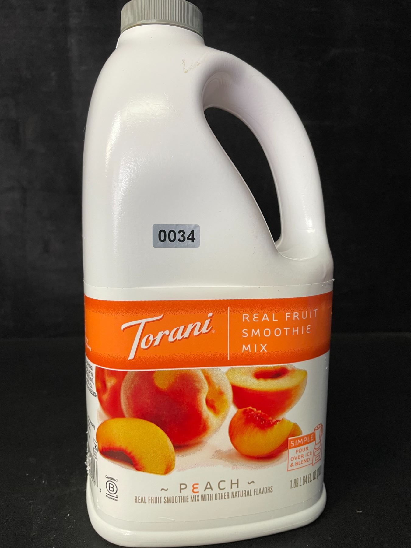 1 Jug of Torani Peach Real Fruit Smoothie Mix - 1.89L - BB: JUN 13/2025