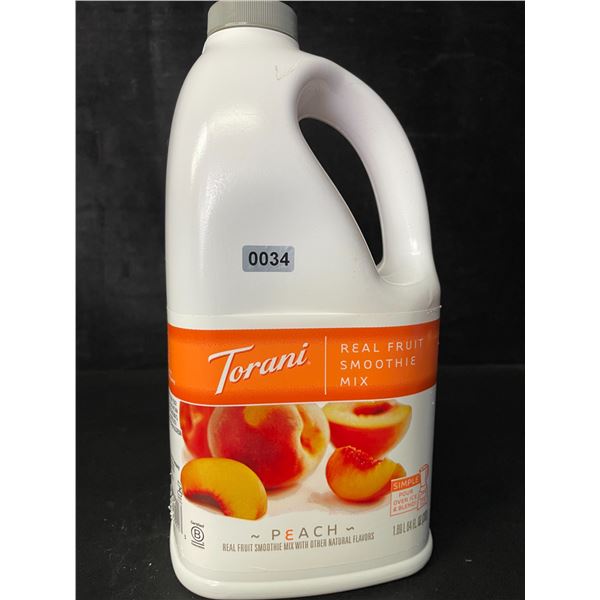 1 Jug of Torani Peach Real Fruit Smoothie Mix - 1.89L - BB: JUN 13/2025