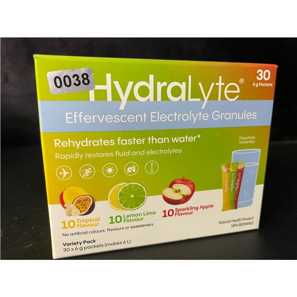 HydraLyte Electrolyte Powder Variety Pack (30 x 6g Packets) - New (EXP: JUN 2027)