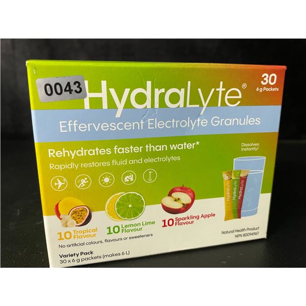 HydraLyte Electrolyte Powder Variety Pack (30 x 6g Packets) - New (EXP: JUN 2027)