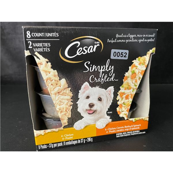 1 Box of Cesar Simply Wet Crafted Dog Food - 8 Packs (37g per pack) - BB: 05/29/26