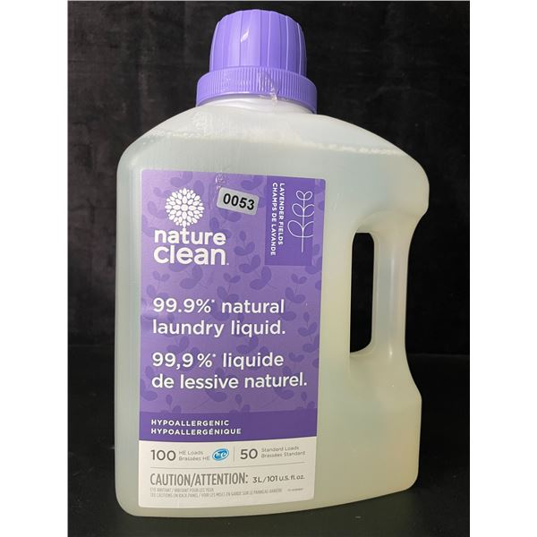 1 Nature Clean Lavender Fields 99.9% Natural Hypoallergenic Laundry Liquid - 100 Loads/3L - New
