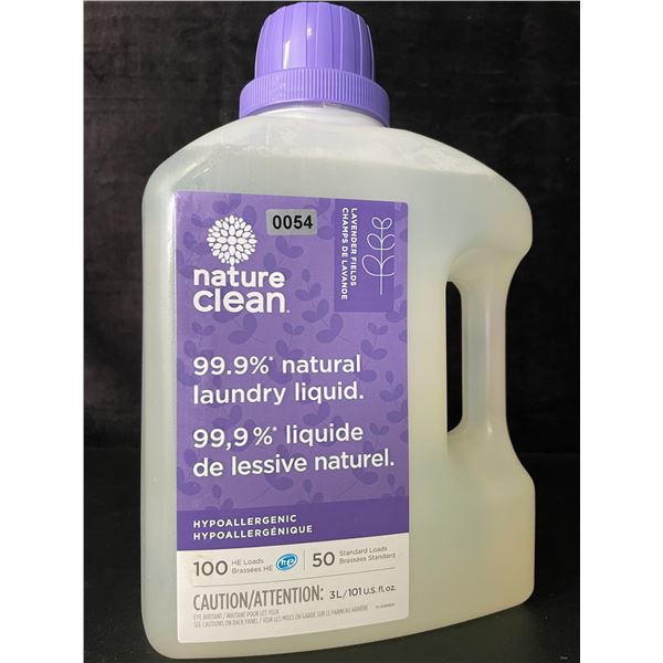 1 Nature Clean Lavender Fields 99.9% Natural Hypoallergenic Laundry Liquid - 100 Loads/3L - New
