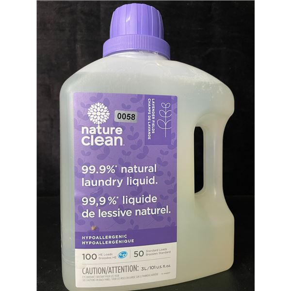 1 Nature Clean Lavender Fields 99.9% Natural Hypoallergenic Laundry Liquid - 100 Loads/3L - New