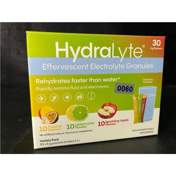 HydraLyte Electrolyte Powder Variety Pack (30 x 6g Packets) - New (EXP: JUN 2027)