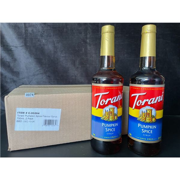 2 Torani Pumpkin Spice Flavoring Syrups; 750ml Each - BB: DEC 13/2026 - New
