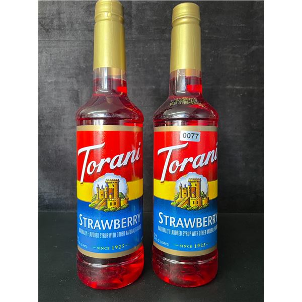 2 Torani Strawberry Naturally Flavored Syrups; 750ml Each - BB: SEP 06/2026 - New