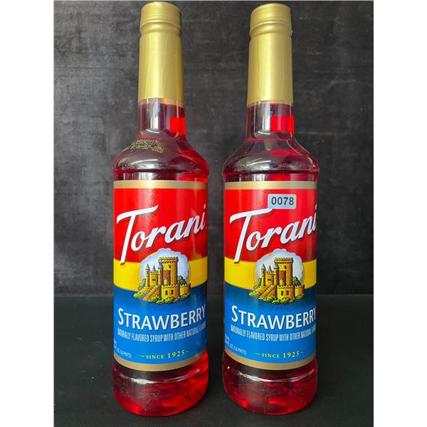 2 Torani Strawberry Naturally Flavored Syrups; 750ml Each - BB: SEP 06/2026 - New