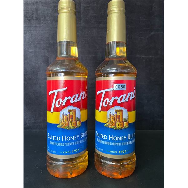 2 Torani Salted Honey Butter Naturally Flavored Syrups; 750ml Each - BB: OCT 11/2026 - New