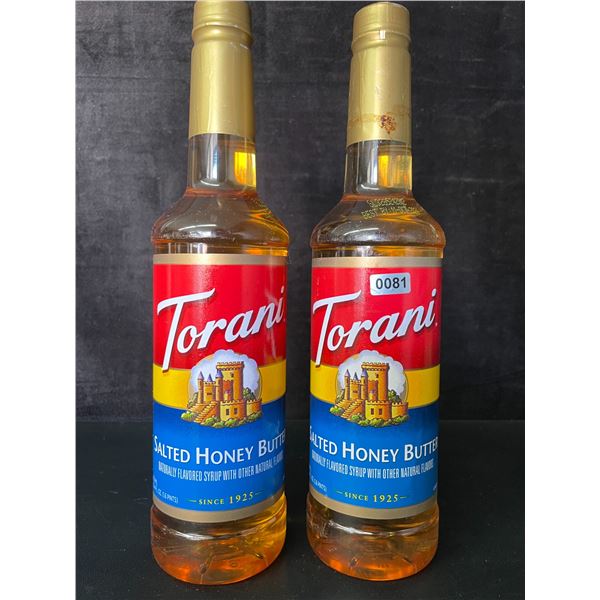 2 Torani Salted Honey Butter Naturally Flavored Syrups; 750ml Each - BB: OCT 11/2026 - New