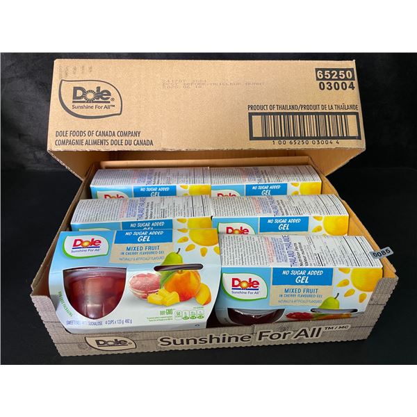 1 Case of Dole Fruit Cups; Mixed Fruit in Cherry Gel - 6 x 4-Packs Included - BB: 06/18/2025 - New