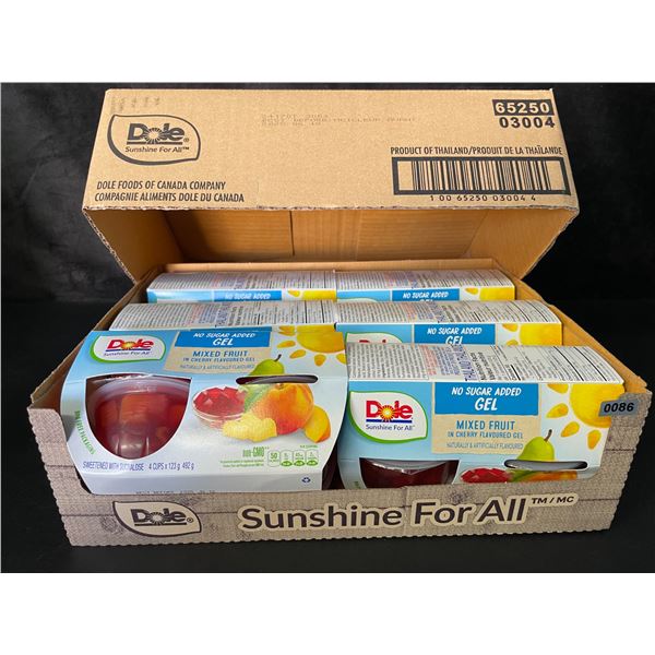 1 Case of Dole Fruit Cups; Mixed Fruit in Cherry Gel - 6 x 4-Packs Included - BB: 06/18/2025 - New